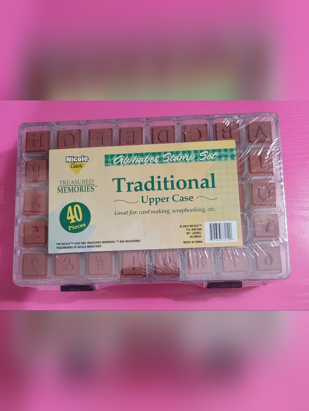 Vintage Treasured Memories 40 Piece Upper Case Alphabet Stamp Set (0625)